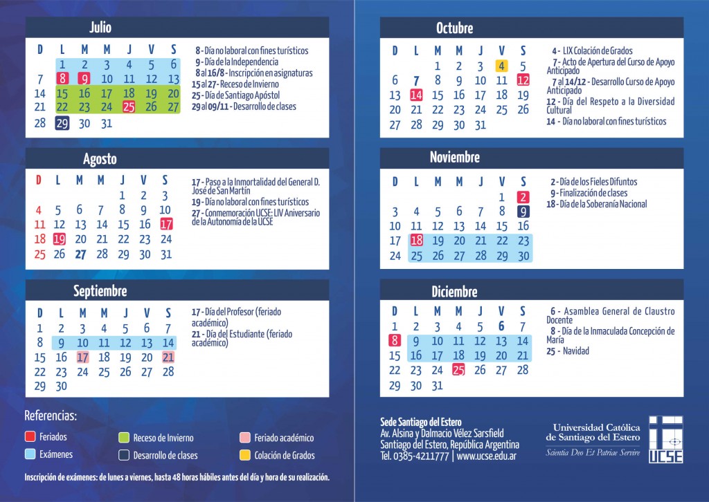 Calendario UCSE 2019-B